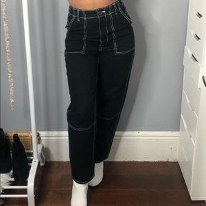 H&M Black pants with white stitching